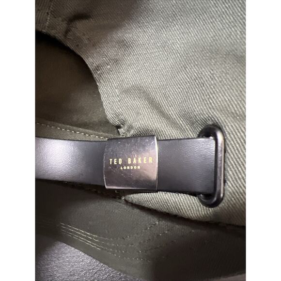 Ted Baker London Baseball Cap Khaki Green Cotton Hat Adult S/M Leather Strap NEW main image 6